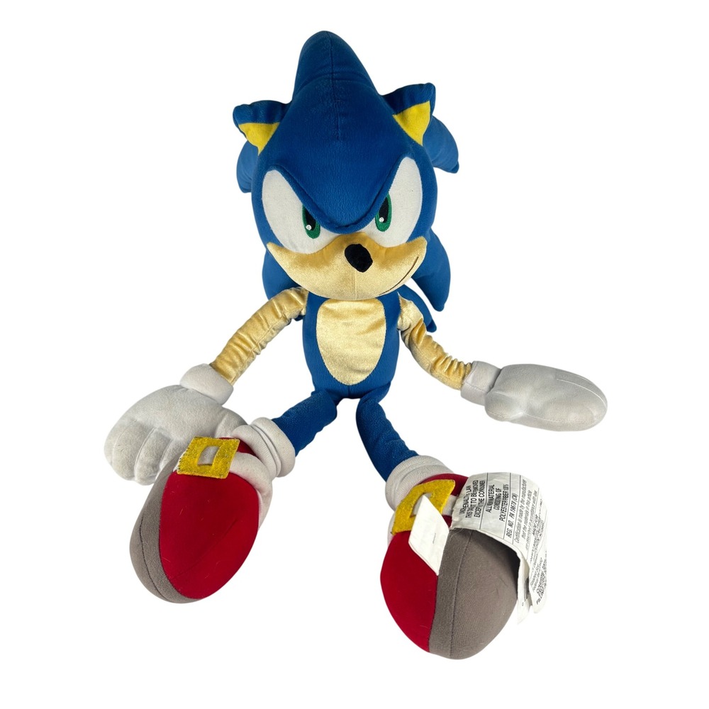 VTG 2000s SEGA Sonic the Hedgehog Plush Large‎ Stuffed Blue 22 Inch Retro Gaming